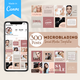 300 Microblading Posts -  Social Media Canva Templates
